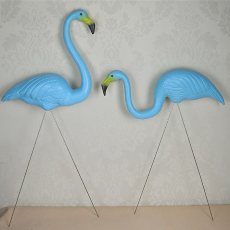 Simulation Plastique Bleu Flamingo Oiseaux Jardinage Décorations d\'animaux Fournitures en plein air